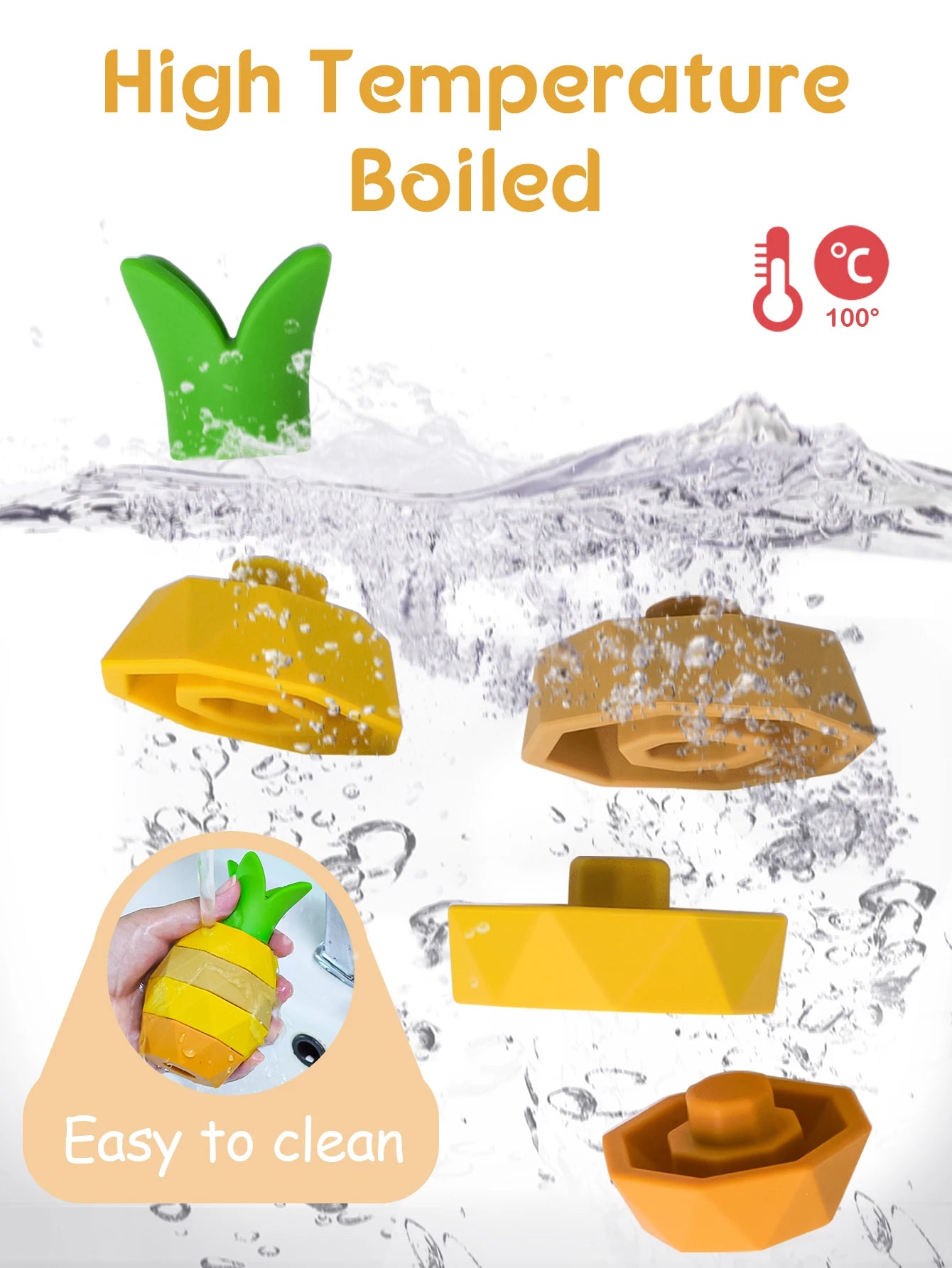 Giocattoli impilabili in silicone Frutta per bambini multivariante