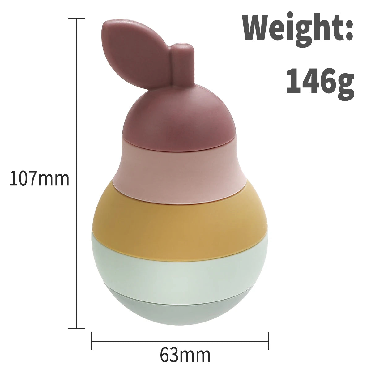 Giocattoli impilabili in silicone Frutta per bambini multivariante