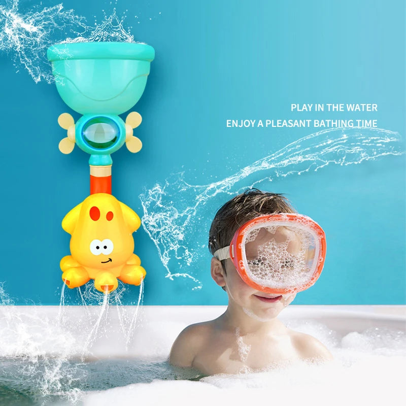 Juguete de baño con pulverizador para grifo para niños, multivariante