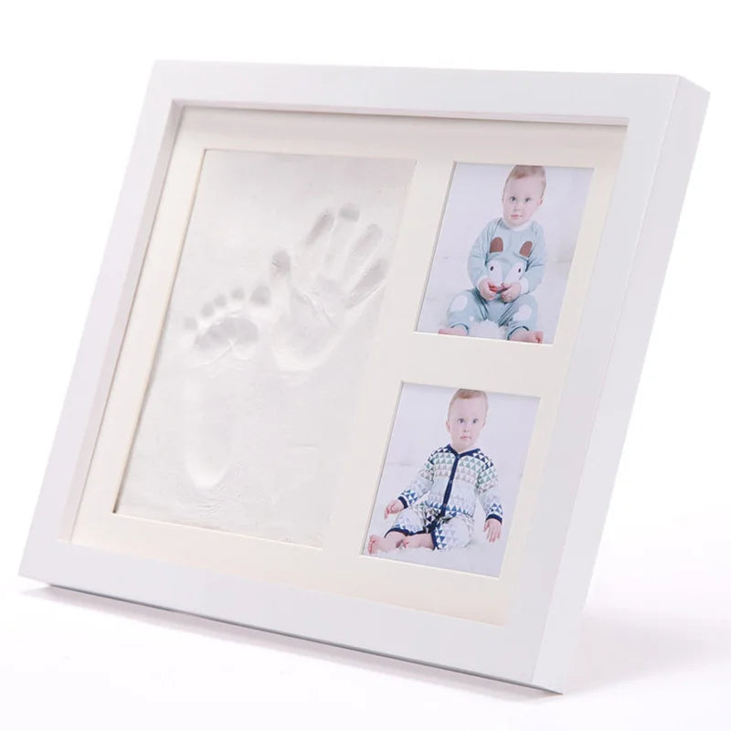 Wooden frame with DIY kit for souvenir footprints in clay Multivariant