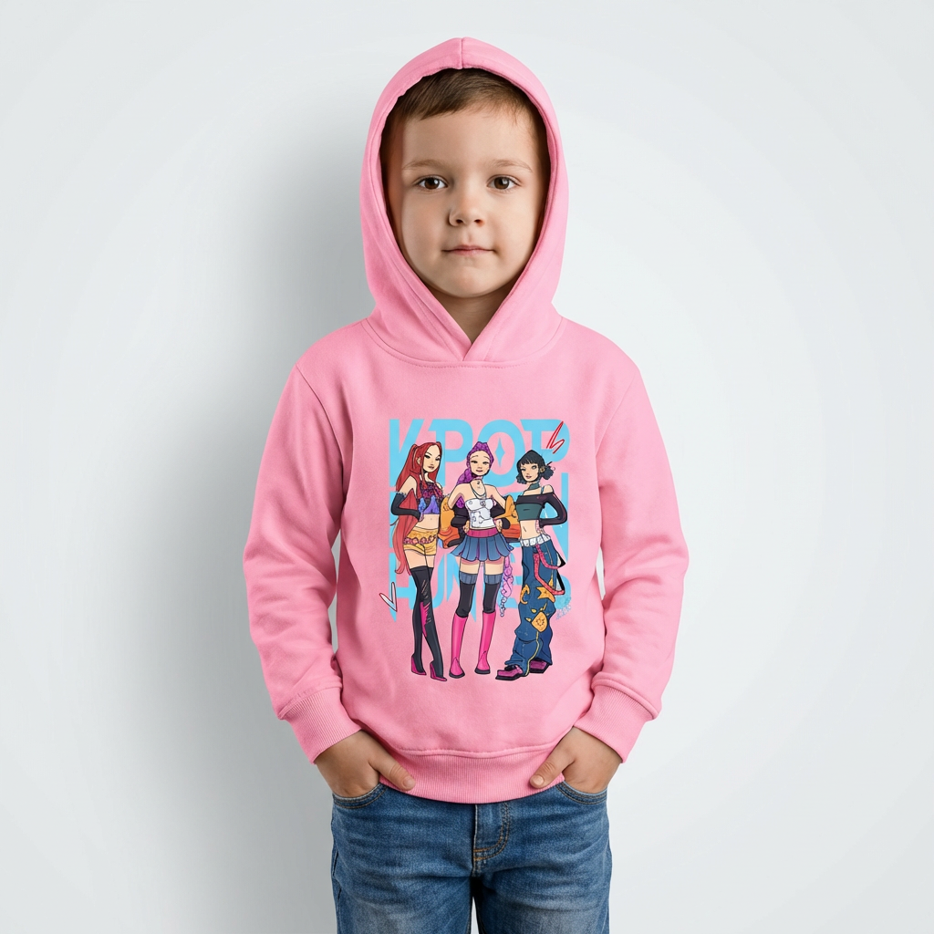 Sudadera con capucha "Caza de Brujas" para niños – Estilo K-Pop (3–14 años)
