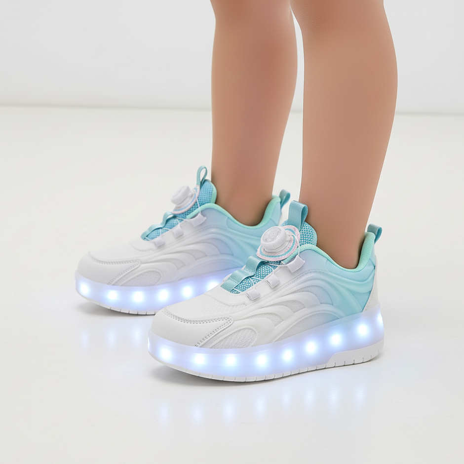 LED Roller Skate Sneakers for Kids – USB Rechargeable Ages 5-14