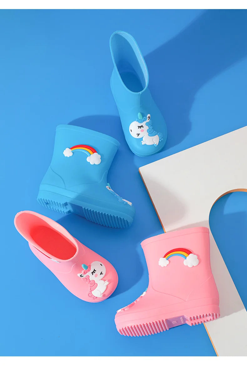 Botas de lluvia antideslizantes de PVC para niños multivariante