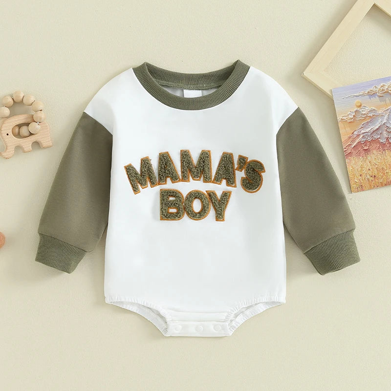 Sweatshirt with Romper Closure "Mama's Boy"