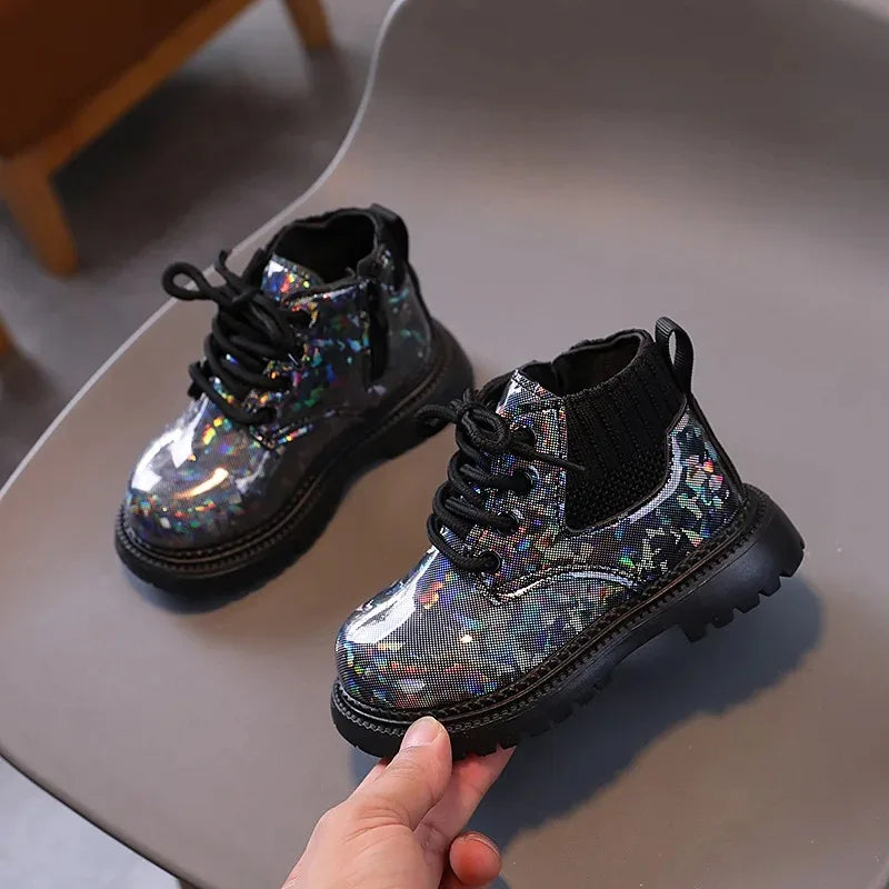 Bottes d'hiver scintillantes pour enfants de 1 à 7 ans