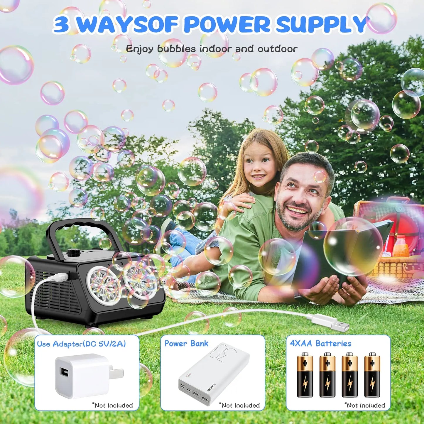 Macchina per bolle automatica portatile con LED multivariante