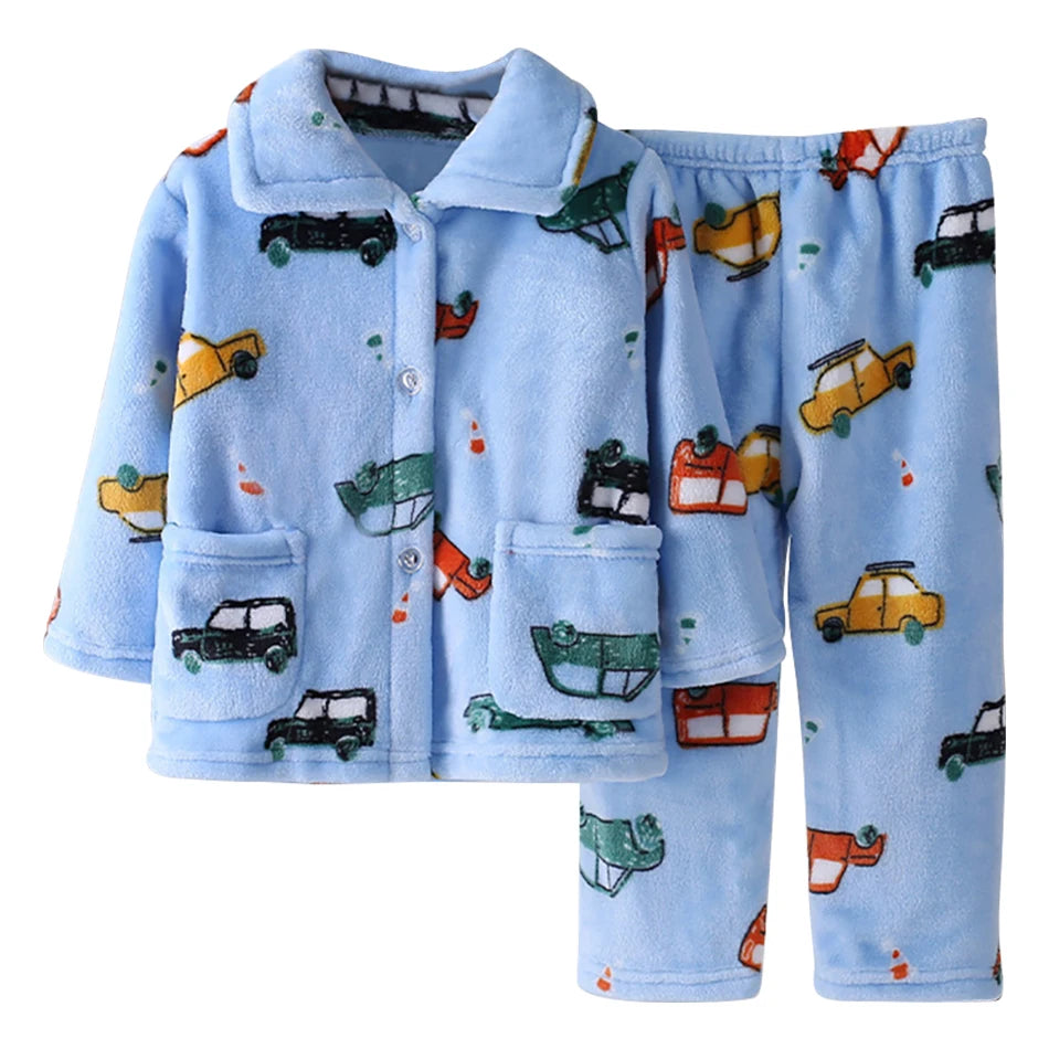 Pyjamas en polaire corail pour enfants – 3 à 10 ans