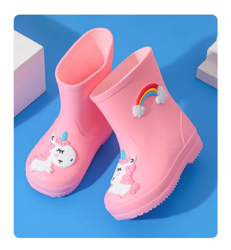 Botas de lluvia antideslizantes de PVC para niños multivariante