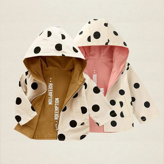 Double Sided Trench Coat with Hoodie for Children Multivariant