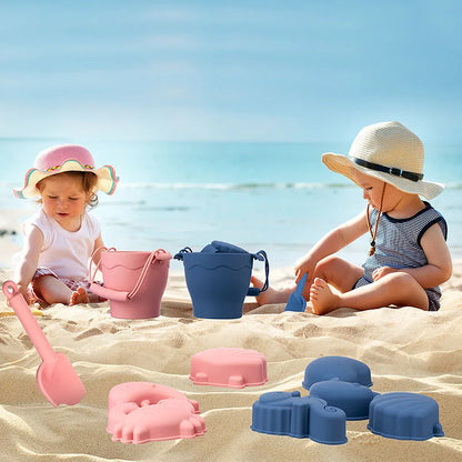 8 pcs set beach toys in food grade silicone multivariant