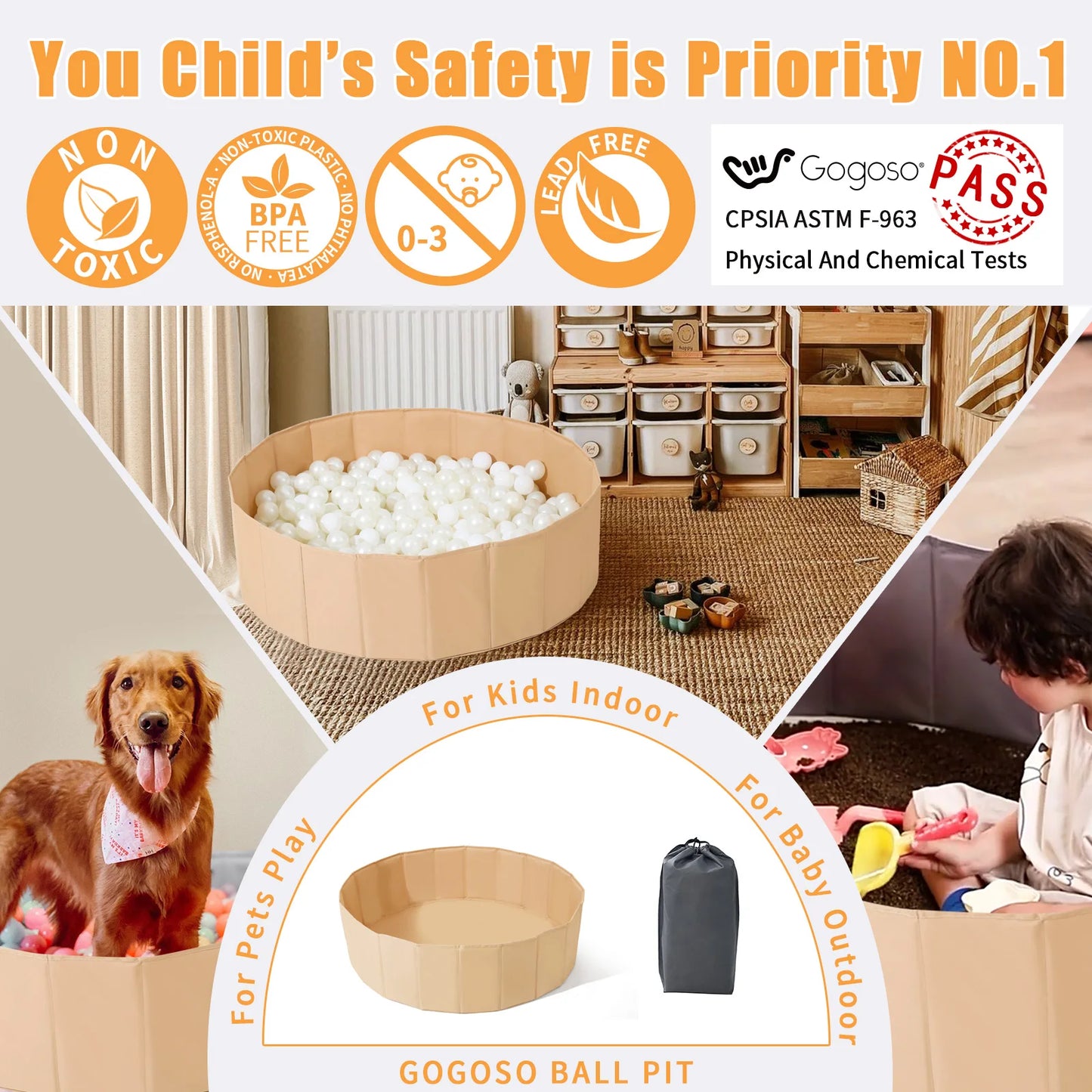Piscina de bolas plegable para niños Multivariante