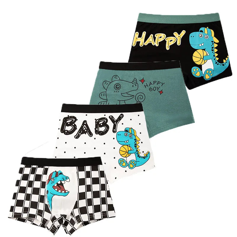 Baumwoll-Boxershorts für Jungen, 4er-Pack – Alter 3–14