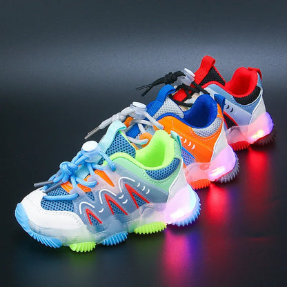 Breathable Running Shoes with LED for Children Multivariant