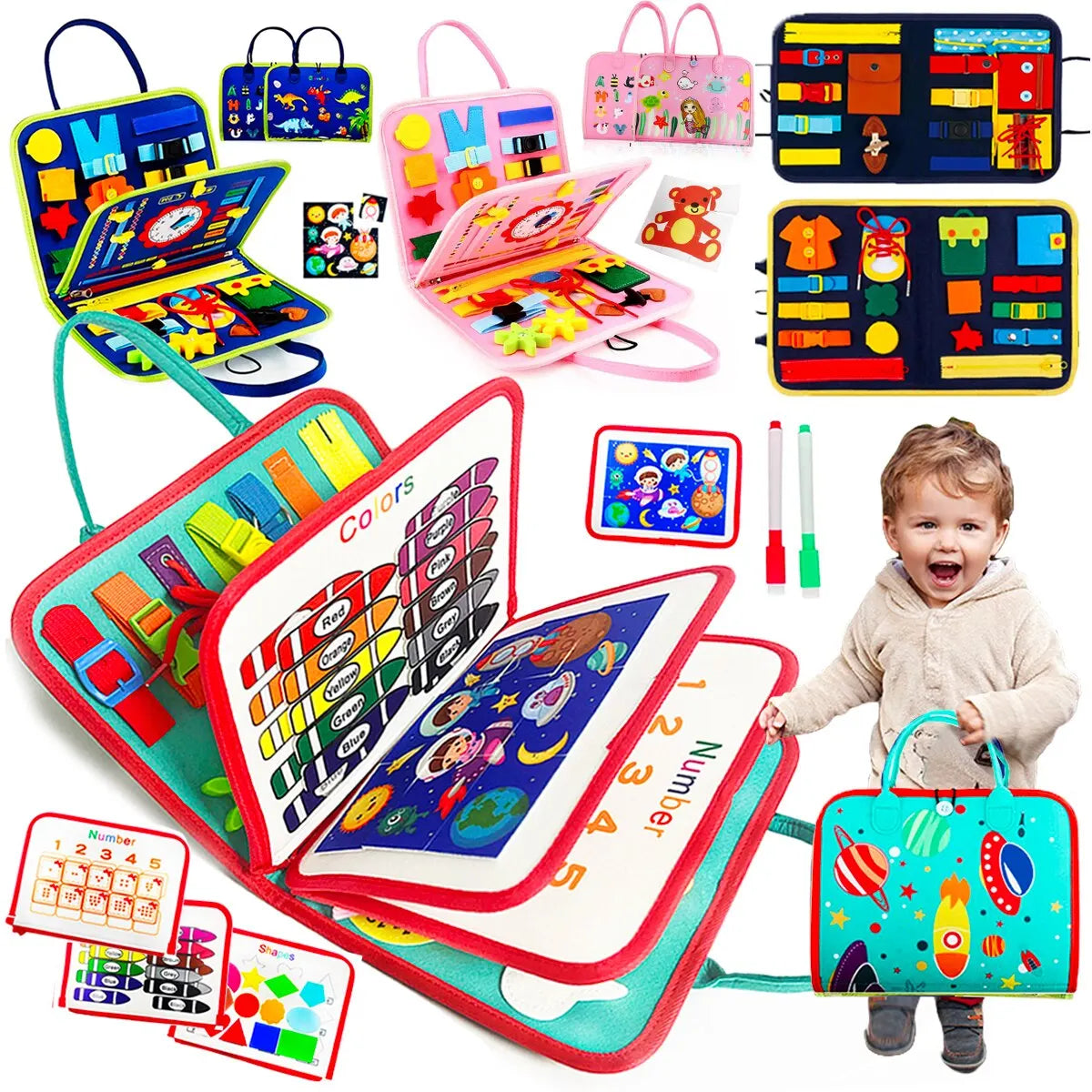 Busy Board Montessori per bambini piccoli giocattolo educativo