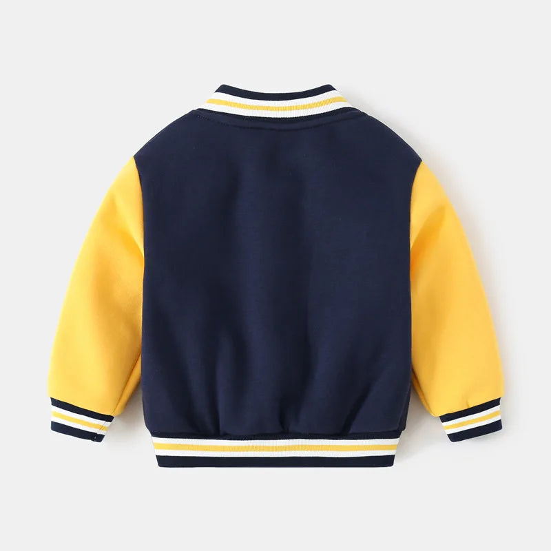 Chaqueta de béisbol estilo universitario para niños de 2 a 7 años.