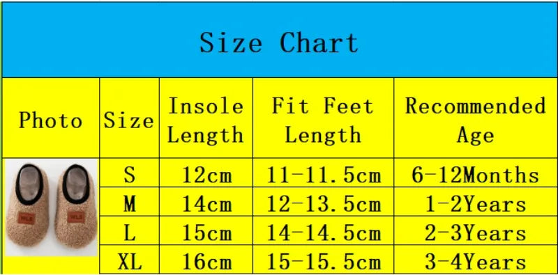 Non-slip slippers for children from 6 months to 4 years
