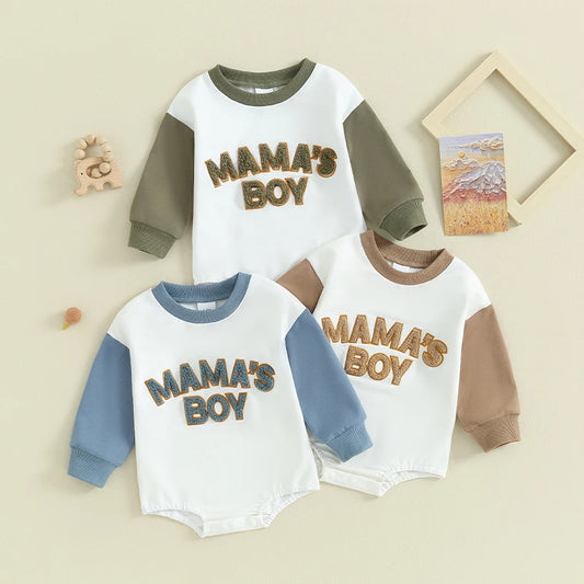 Sweatshirt with Romper Closure "Mama's Boy"