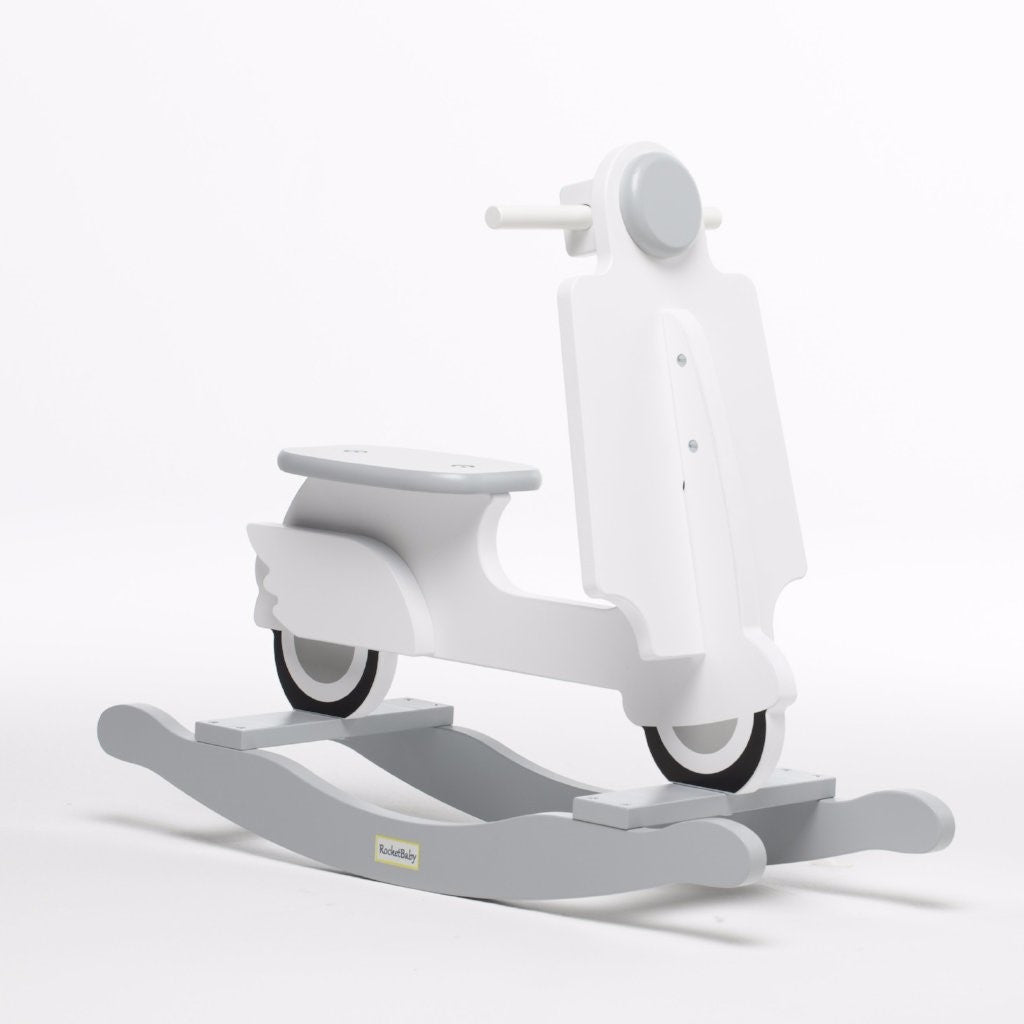 Scooter giocattolo a dondolo Diamond bianco e grigio – RocketBaby USA