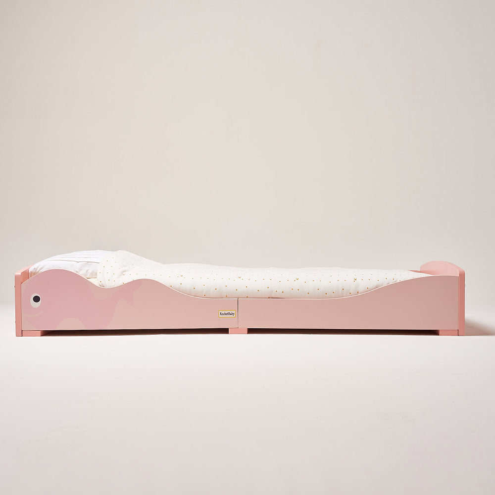 Cama Infantil Baja Montessori Ballena Rosa