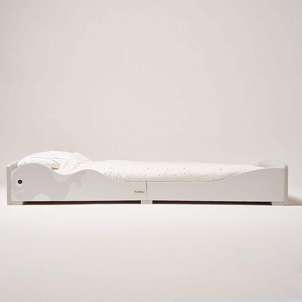 Cama Infantil Baja Montessori Ballena Gris