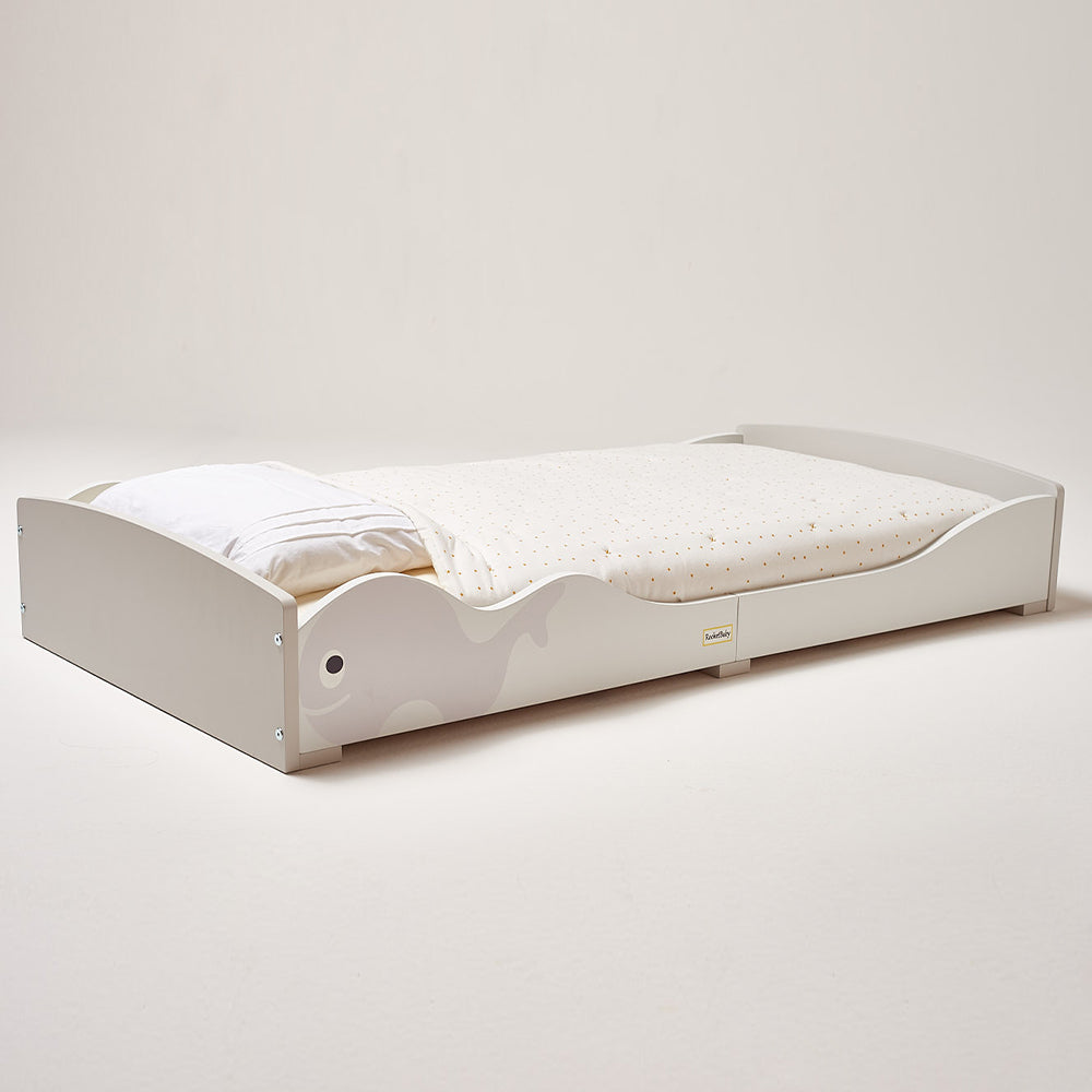 Cama Infantil Baja Montessori Ballena Gris