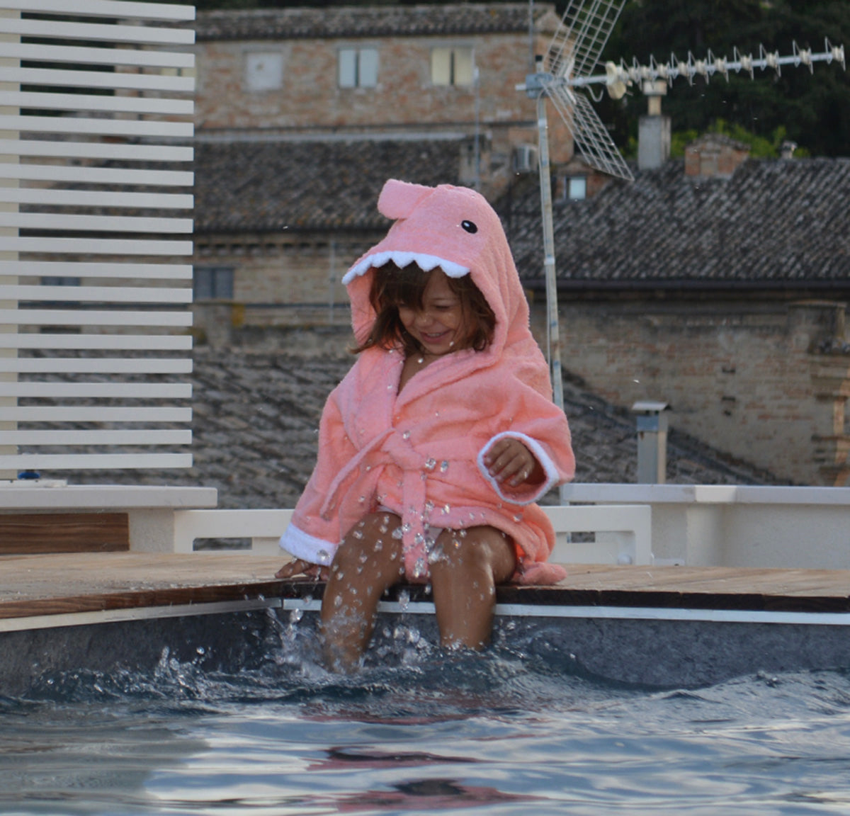 Accappatoio Baby Cotone Rosa Squalo