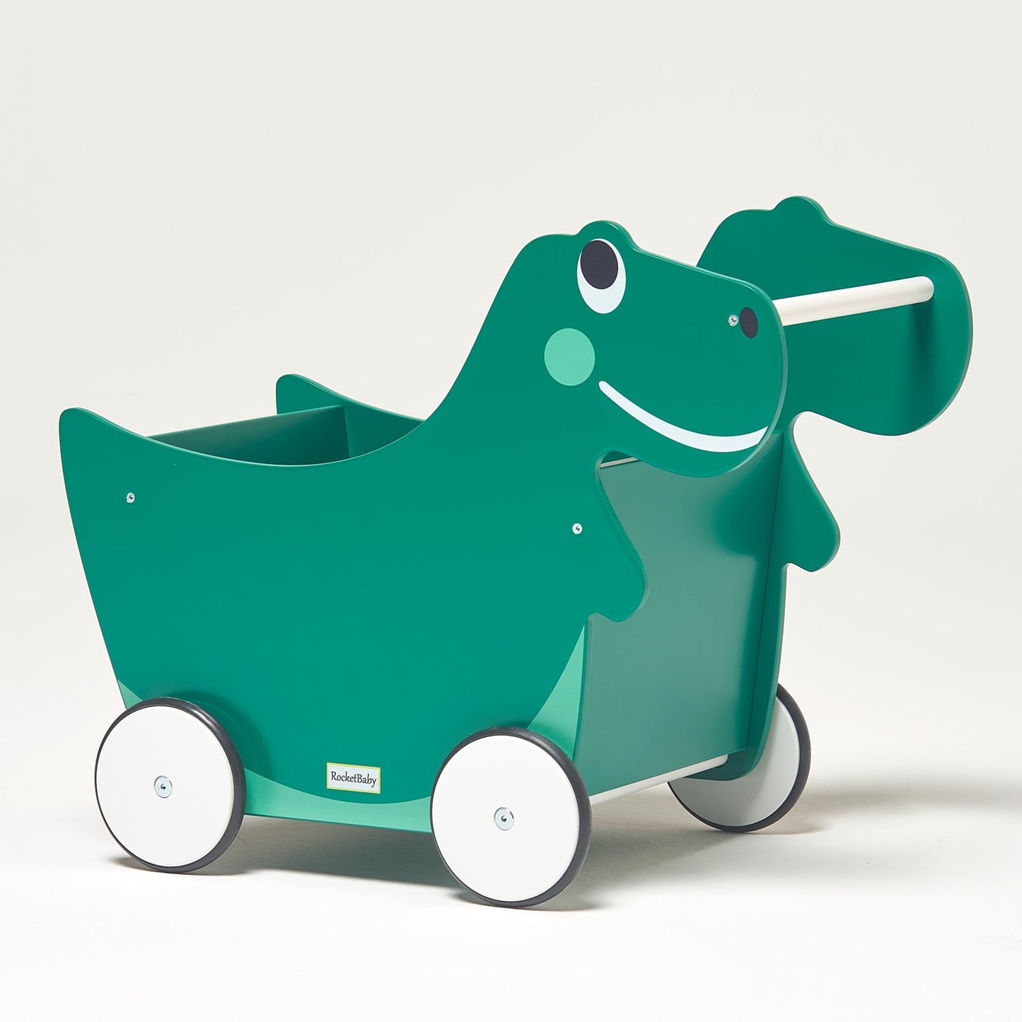 Giocattolo da spingere e contenitore per giocattoli per bambini Dino