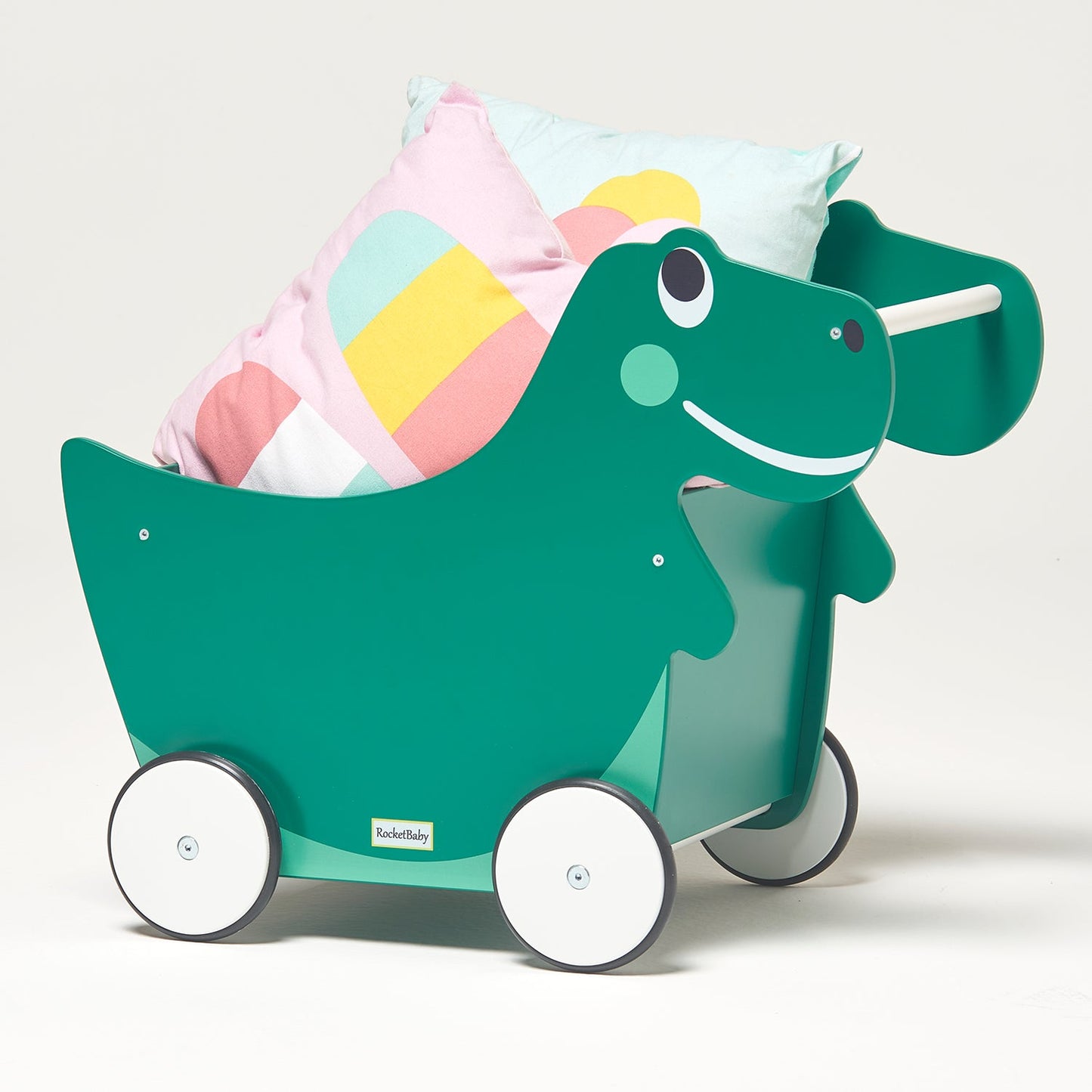 Giocattolo da spingere e contenitore per giocattoli per bambini Dino