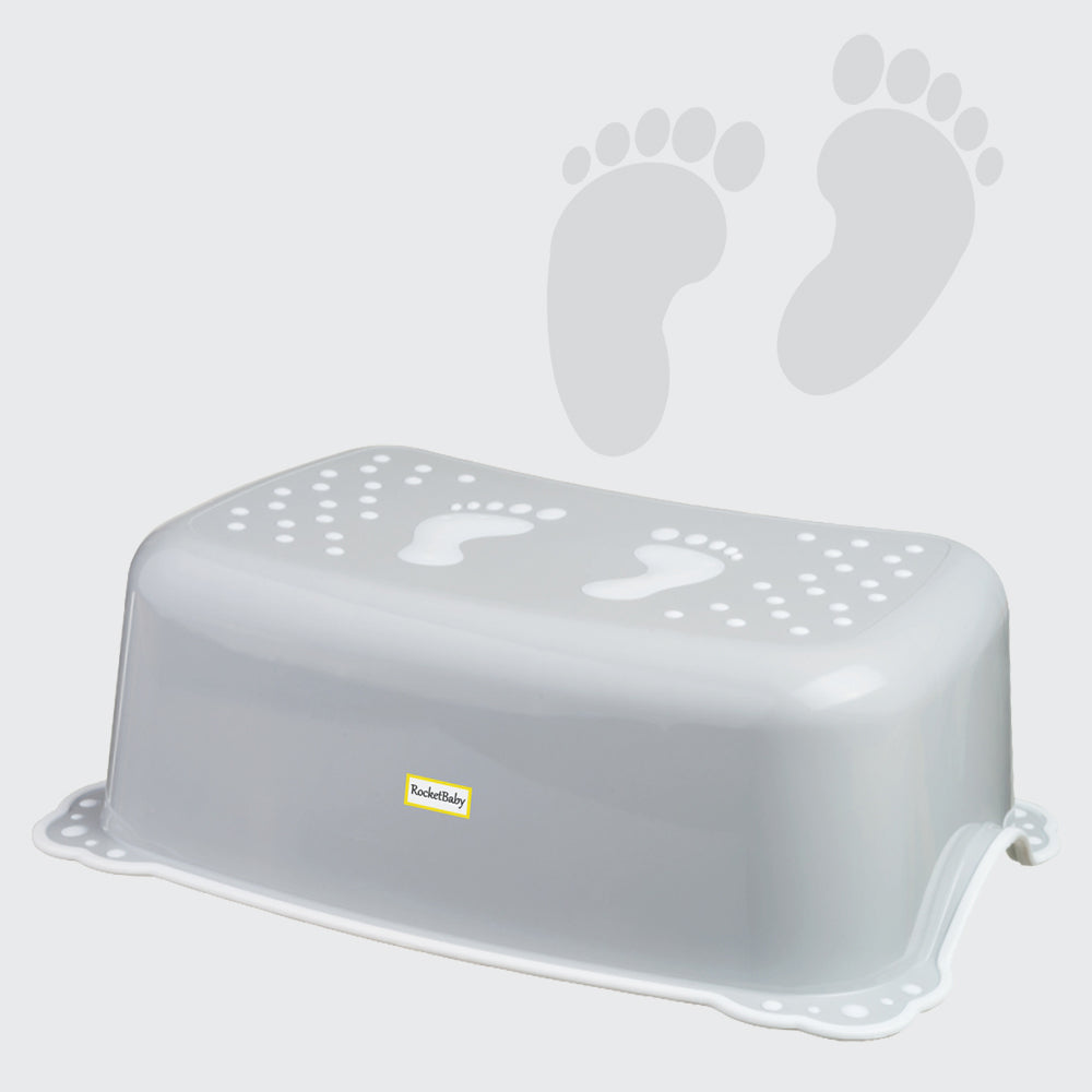 Taburete con peldaño London Gris