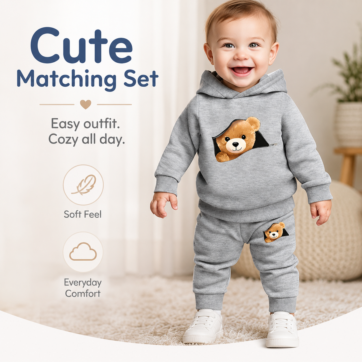 Set od 2 dijela za bebe – Modni medvjedić (1–3 godine)