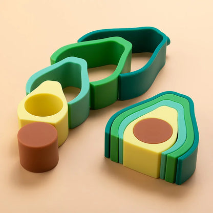 Giocattoli impilabili in silicone Frutta per bambini multivariante