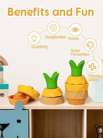 Giocattoli impilabili in silicone Frutta per bambini multivariante