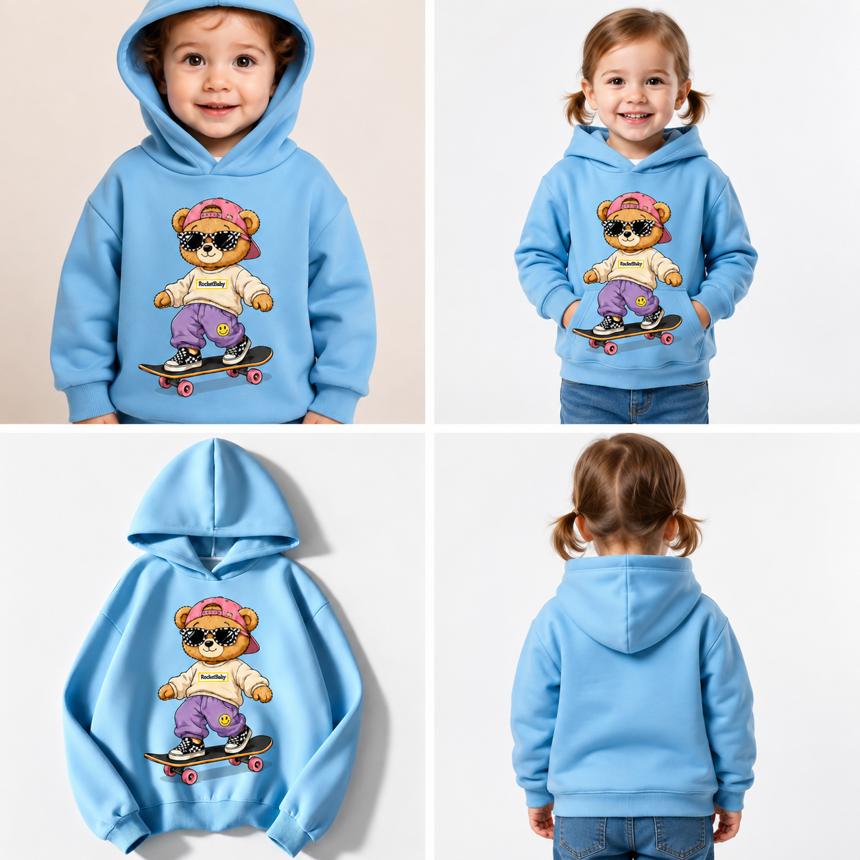 Sweatshirt Streetwear Bear for Ages 3 to 14