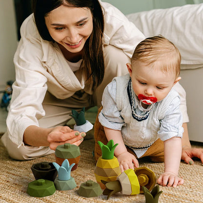 Giocattoli impilabili in silicone Frutta per bambini multivariante