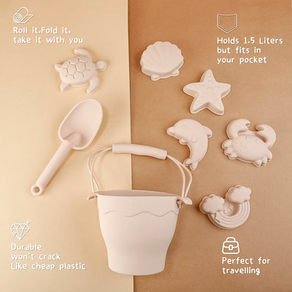 Set da 8 pezzi di giocattoli da spiaggia in silicone alimentare multivariante