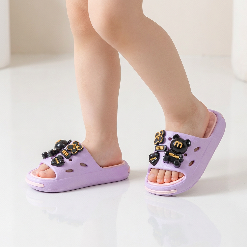 EVA-Hausschuhe mit Mini-Bär für Mädchen