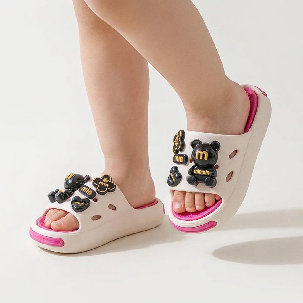 EVA-Hausschuhe mit Mini-Bär für Mädchen