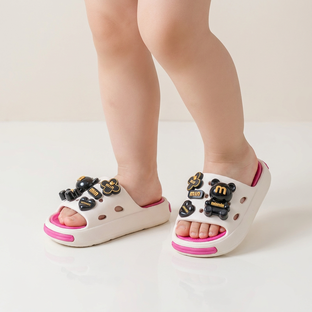 EVA-Hausschuhe mit Mini-Bär für Mädchen
