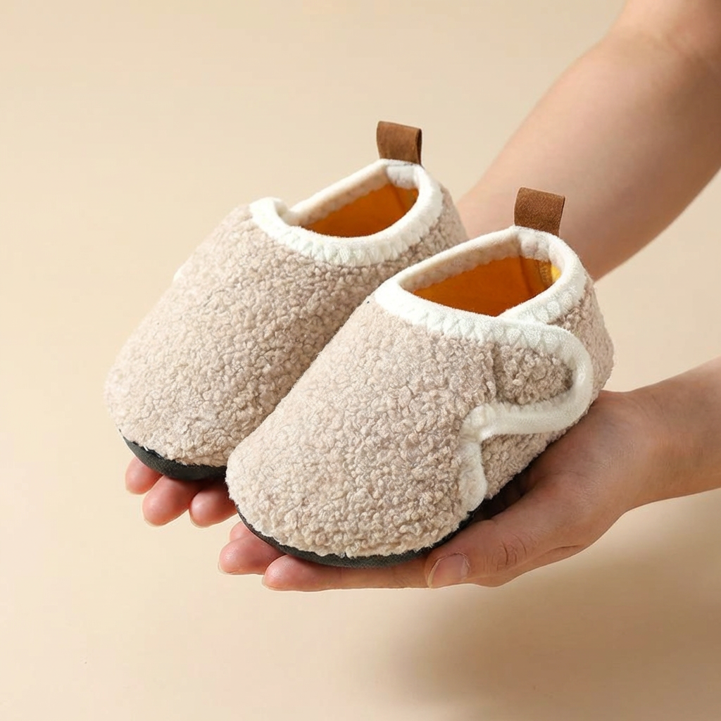 Cozy Plush Indoor Shoes – Anti-Slip (Ages 3–11)
