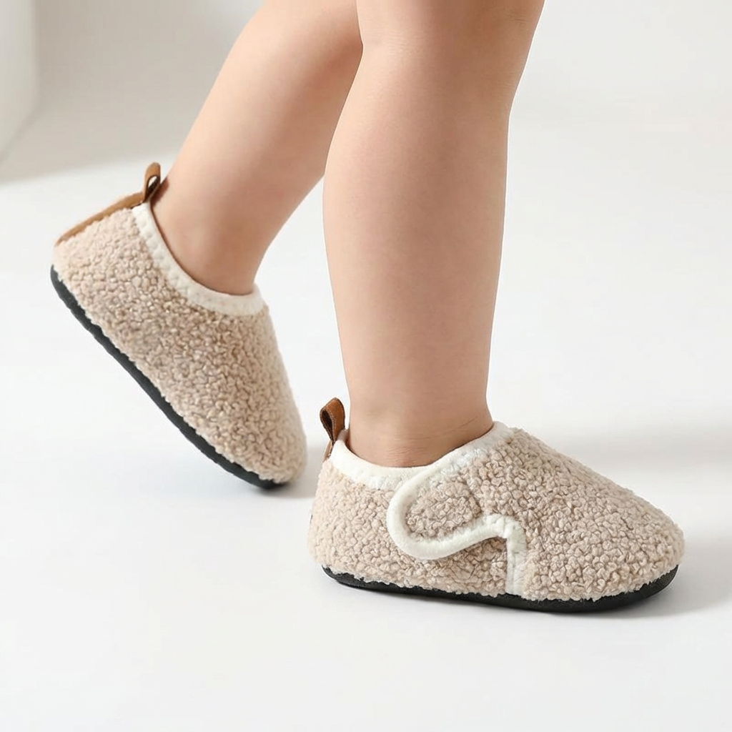 Cozy Plush Indoor Shoes – Anti-Slip (Ages 3–11)