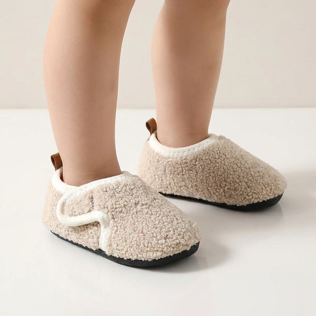 Cozy Plush Indoor Shoes – Anti-Slip (Ages 3–11)