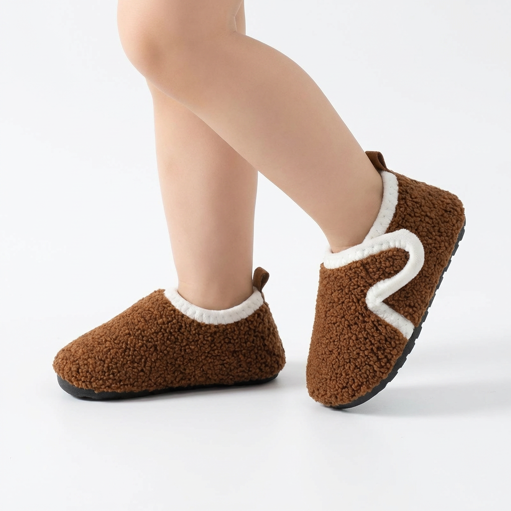 Cozy Plush Indoor Shoes – Anti-Slip (Ages 3–11)