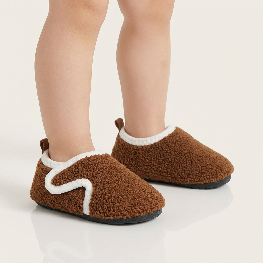 Cozy Plush Indoor Shoes – Anti-Slip (Ages 3–11)