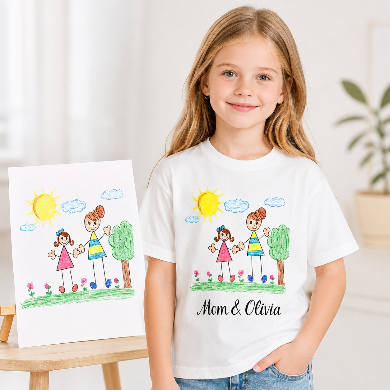 T-shirt con disegno personalizzato per bambini – maglietta artistica personalizzata