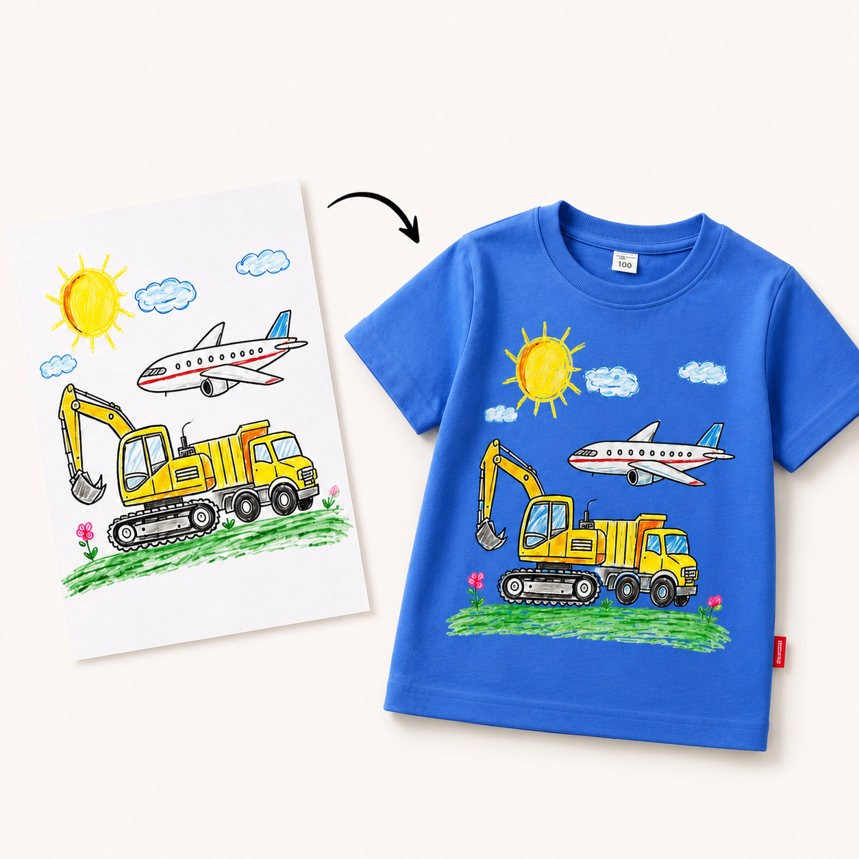 T-shirt con disegno personalizzato per bambini – maglietta artistica personalizzata