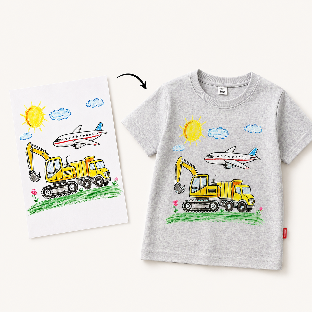 T-shirt con disegno personalizzato per bambini – maglietta artistica personalizzata