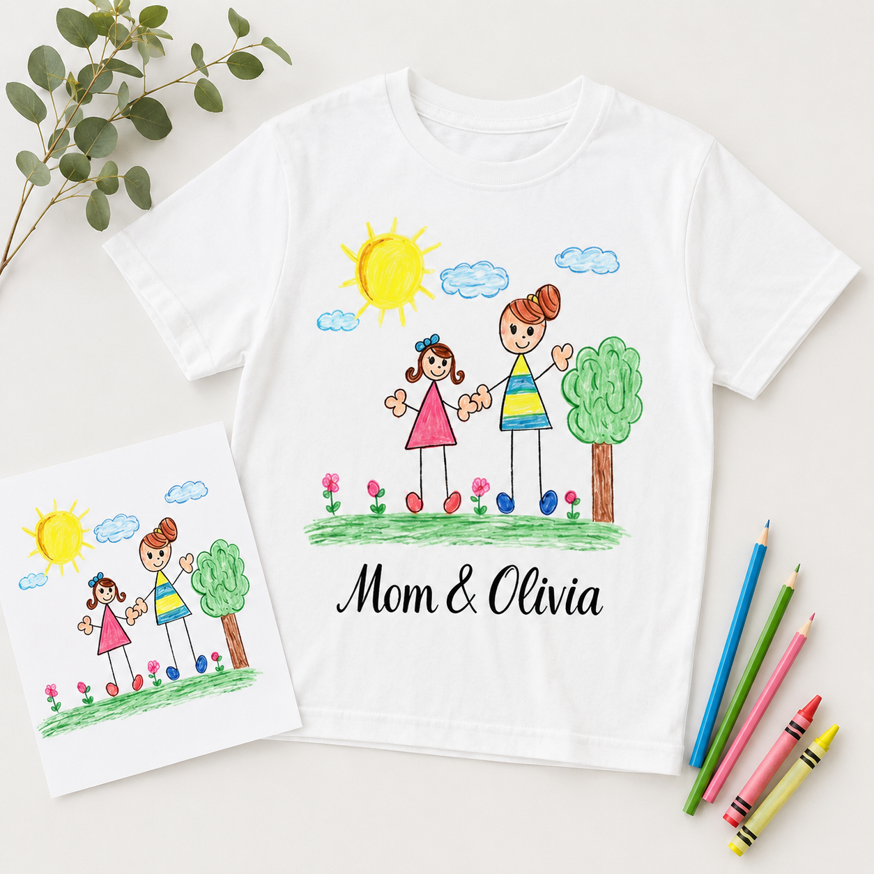 T-shirt con disegno personalizzato per bambini – maglietta artistica personalizzata