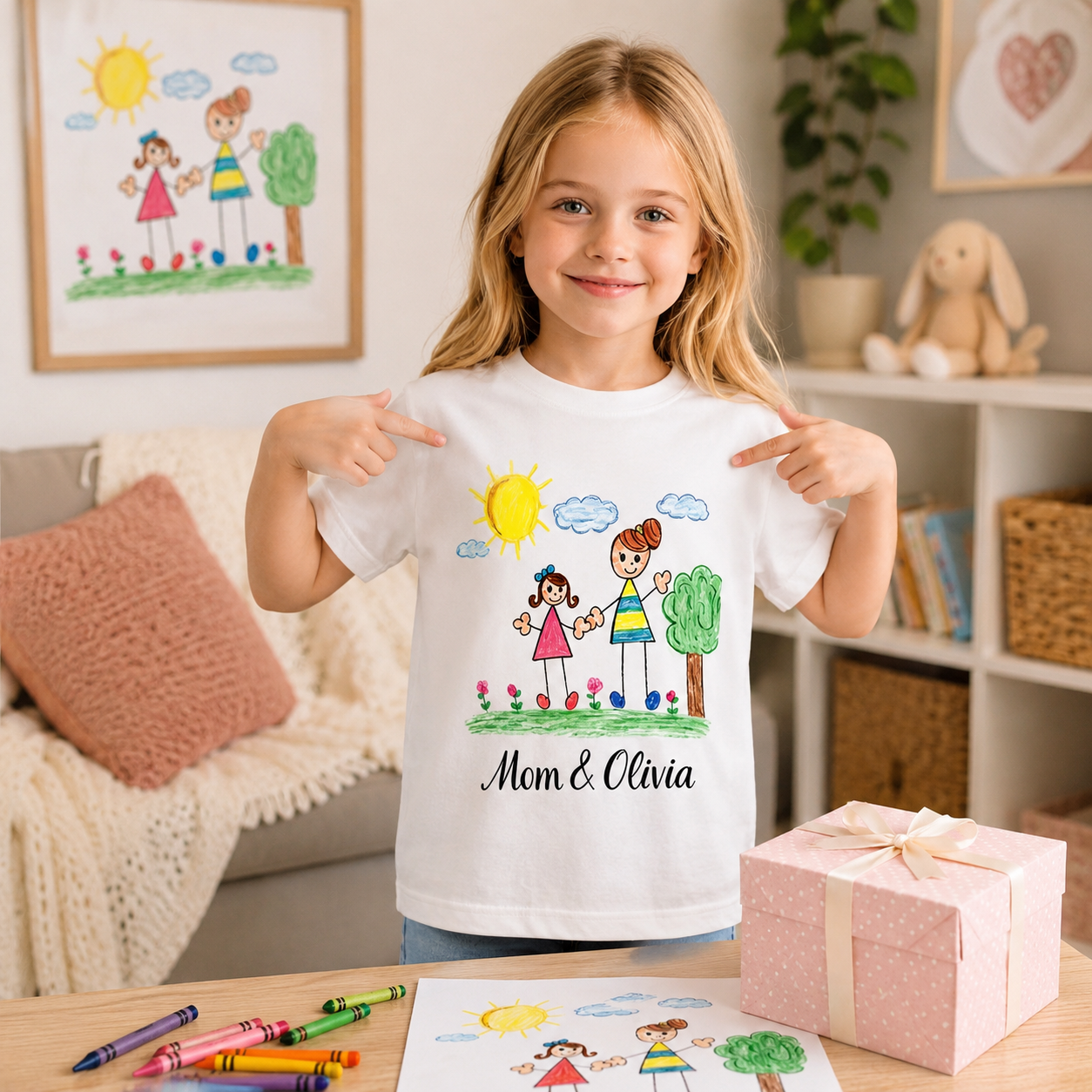 T-shirt con disegno personalizzato per bambini – maglietta artistica personalizzata