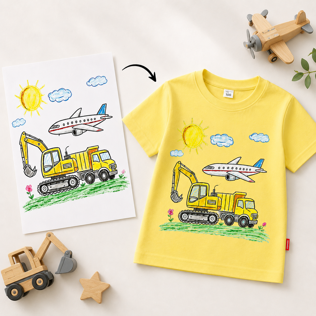 T-shirt con disegno personalizzato per bambini – maglietta artistica personalizzata
