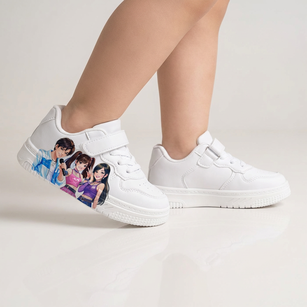 Bijele dječje tenisice – KPop glazbeni stil (2–12 godina)